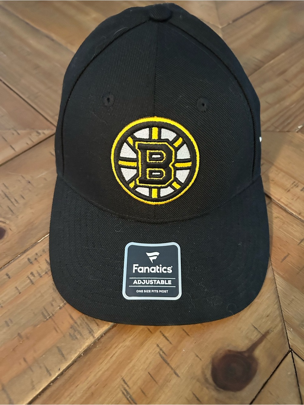 Fanatics Black and Yellow Boston B Adjustable Hat